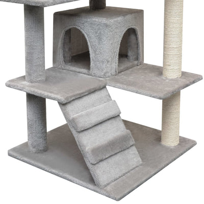 Cat Tree with Sisal Scratching Posts 125 cm Grey