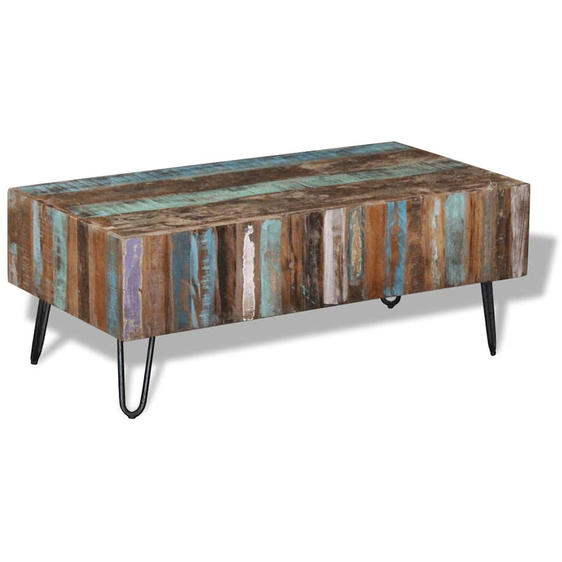 Coffee Table Solid Reclaimed Wood 100x50x38 cm