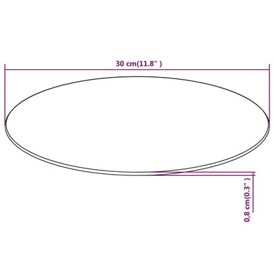 Table Top Tempered Glass Round 300 mm