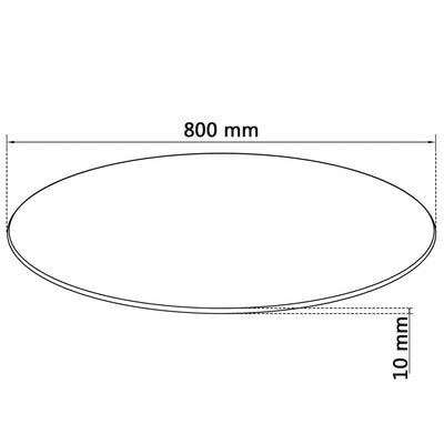 Table Top Tempered Glass Round 800 mm