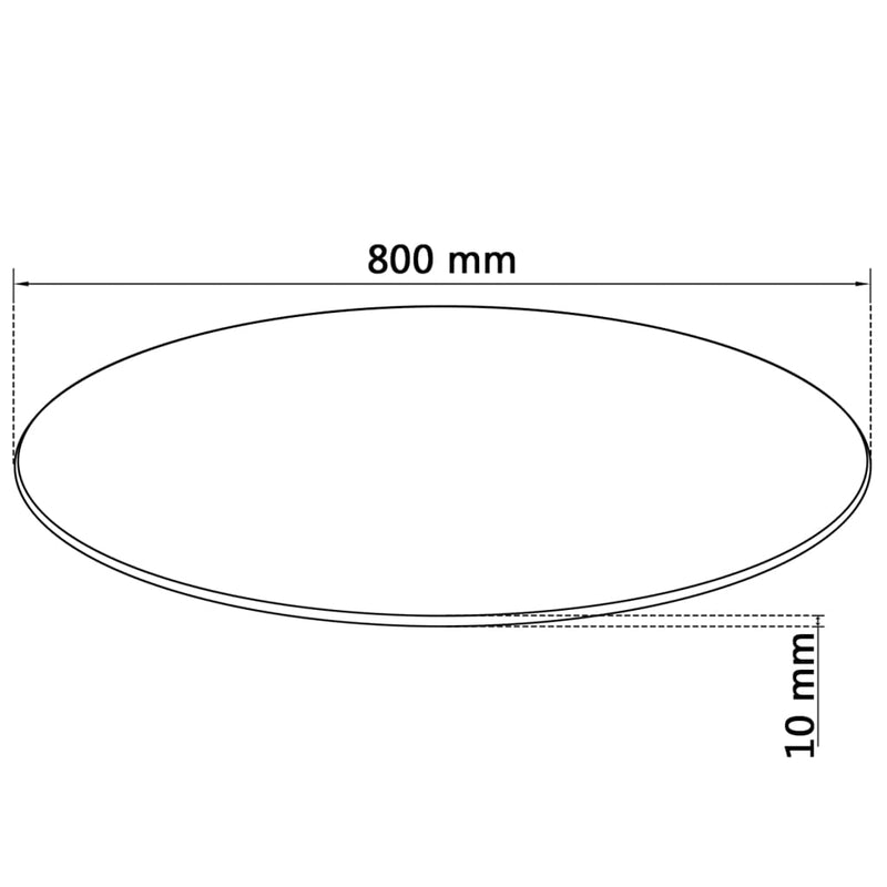 Table Top Tempered Glass Round 800 mm