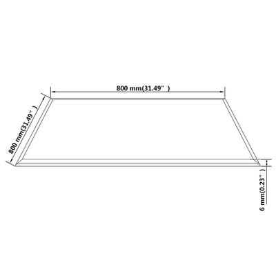 Table Top Tempered Glass Square 800x800 mm