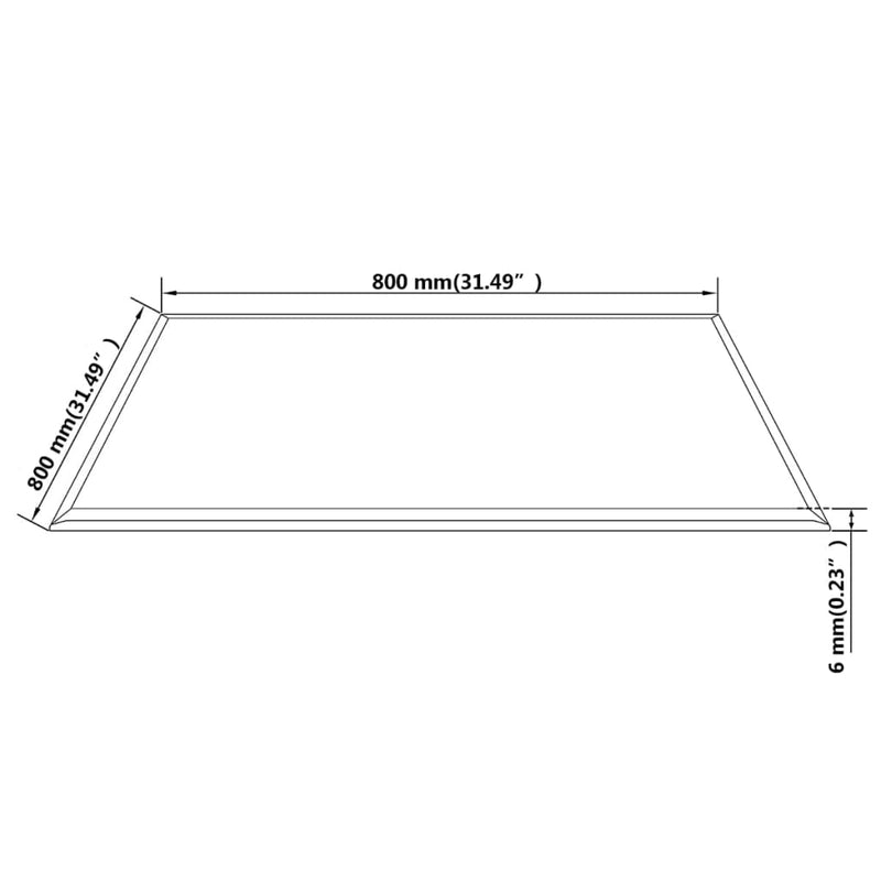 Table Top Tempered Glass Square 800x800 mm