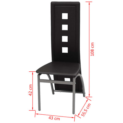 Dining Chairs 4 pcs Black Faux Leather