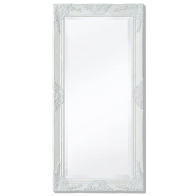 Wall Mirror Baroque Style 100x50 cm White