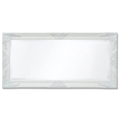 Wall Mirror Baroque Style 100x50 cm White