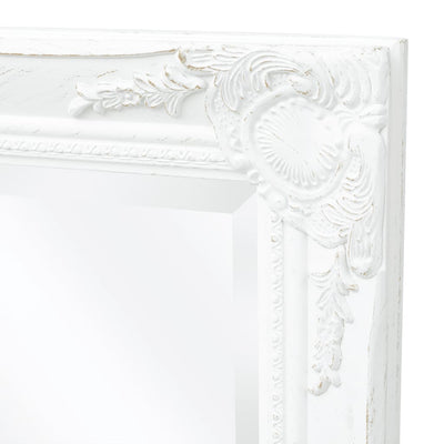 Wall Mirror Baroque Style 100x50 cm White