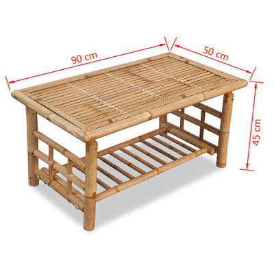 Coffee Table Bamboo 90x50x45 cm