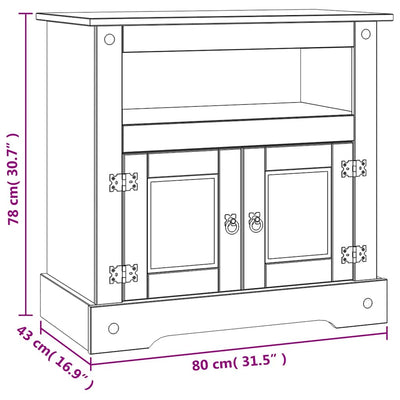 TV Cabinet Mexican Pine Corona Range 80x43x78 cm