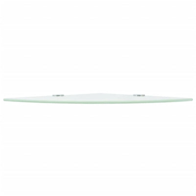 Corner Shelf with Chrome Supports Glass White 25x25 cm