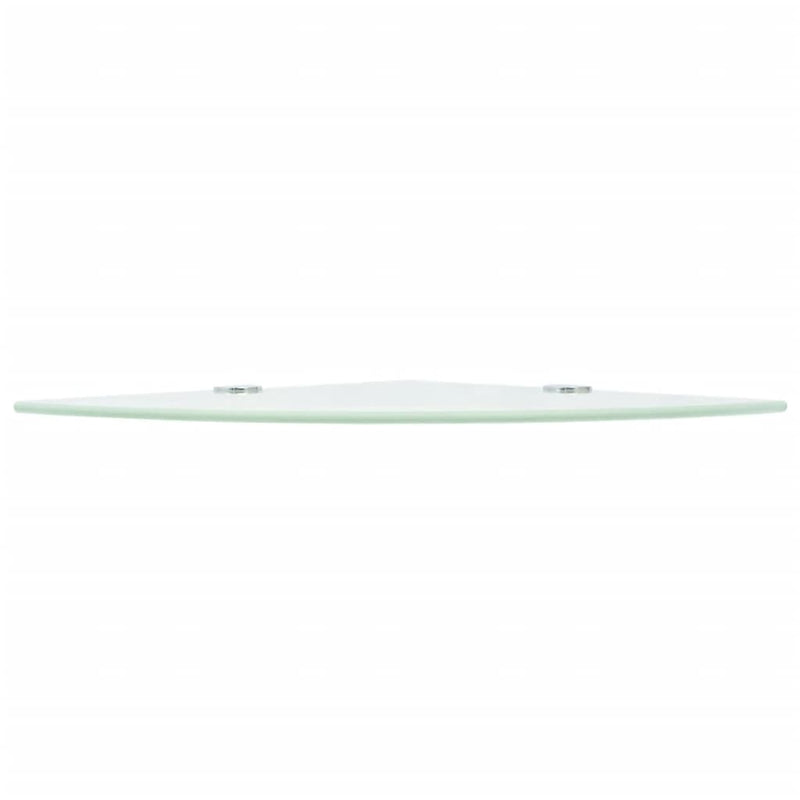 Corner Shelf with Chrome Supports Glass White 25x25 cm