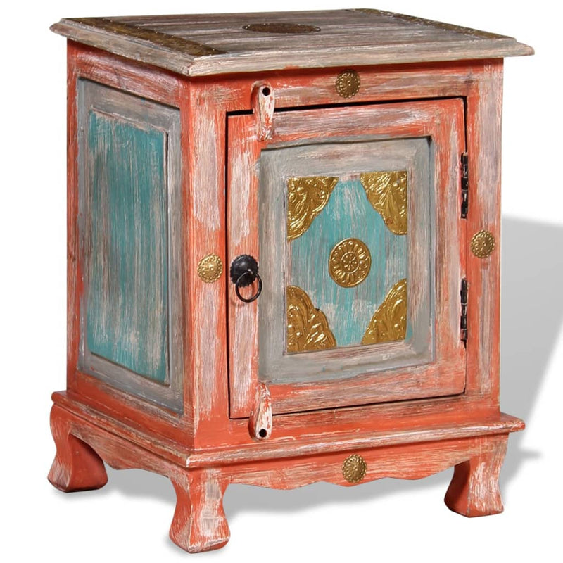 Nightstand Solid Mango Wood Orange