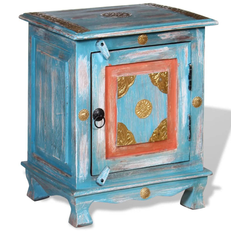 Nightstand Solid Mango Wood Blue