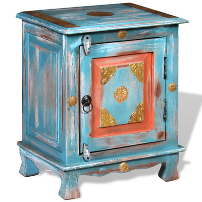 Nightstand Solid Mango Wood Blue