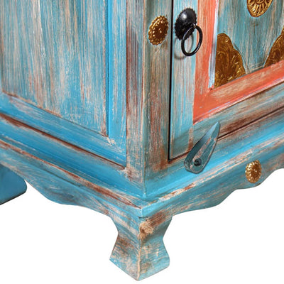 Nightstand Solid Mango Wood Blue