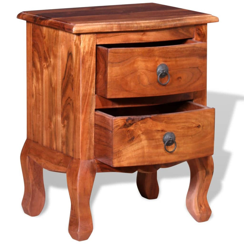 Nightstands with Drawers 2 pcs Solid Acacia Wood