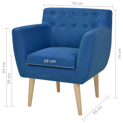 Armchair Blue Fabric