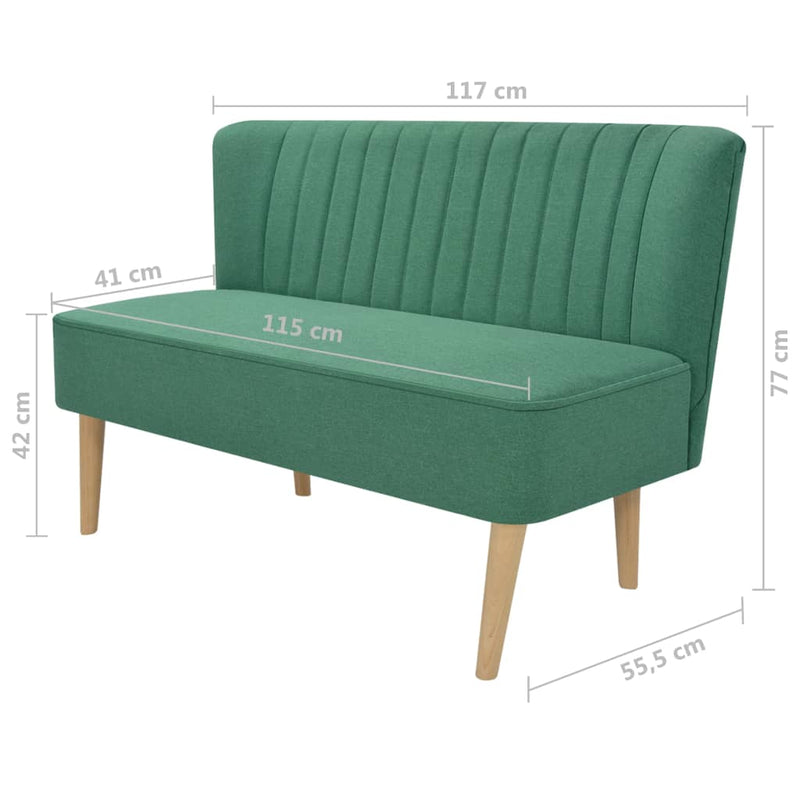 Sofa Fabric 117x55.5x77 cm Green