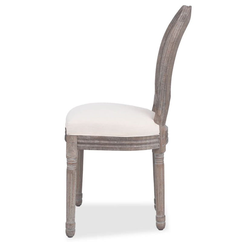 Dining Chairs 4 pcs Cream Fabric