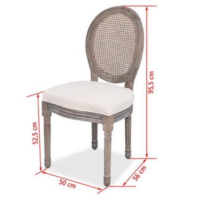 Dining Chairs 4 pcs Cream Fabric