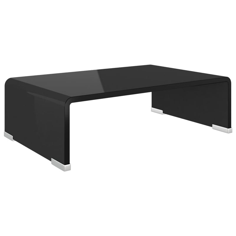 TV Stand/Monitor Riser Glass Black 40x25x11 cm