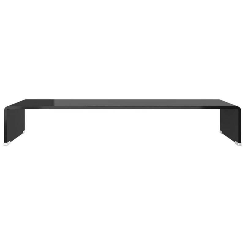 TV Stand/Monitor Riser Glass Black 80x30x13 cm