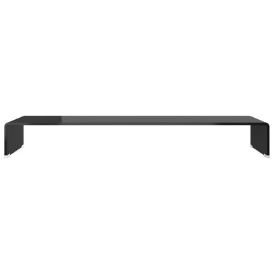 TV Stand/Monitor Riser Glass Black 100x30x13 cm