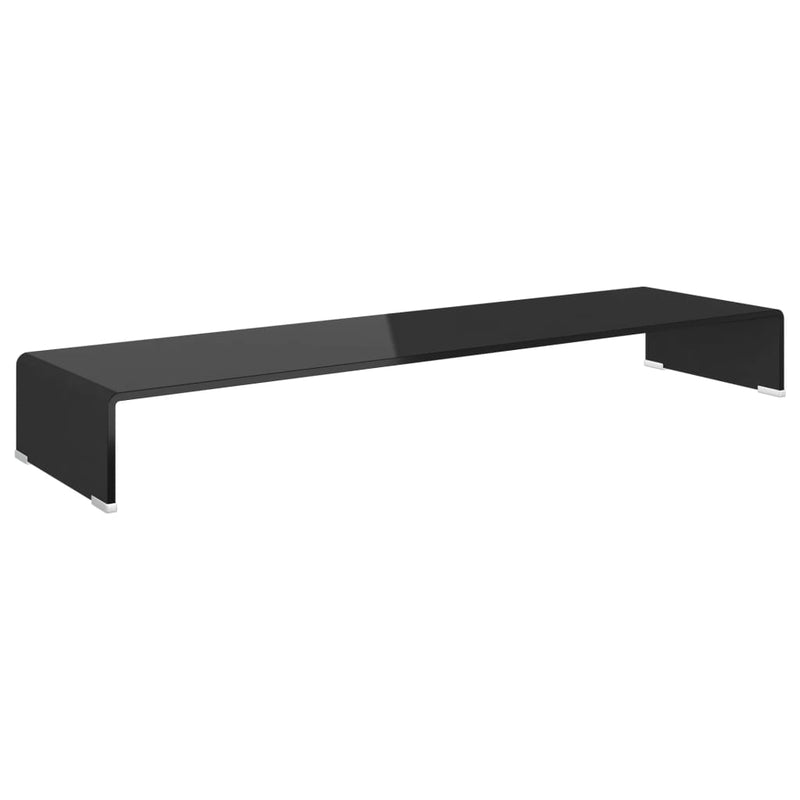 TV Stand/Monitor Riser Glass Black 110x30x13 cm