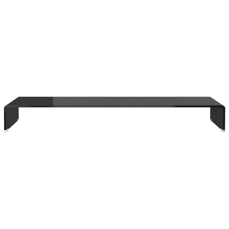 TV Stand/Monitor Riser Glass Black 110x30x13 cm