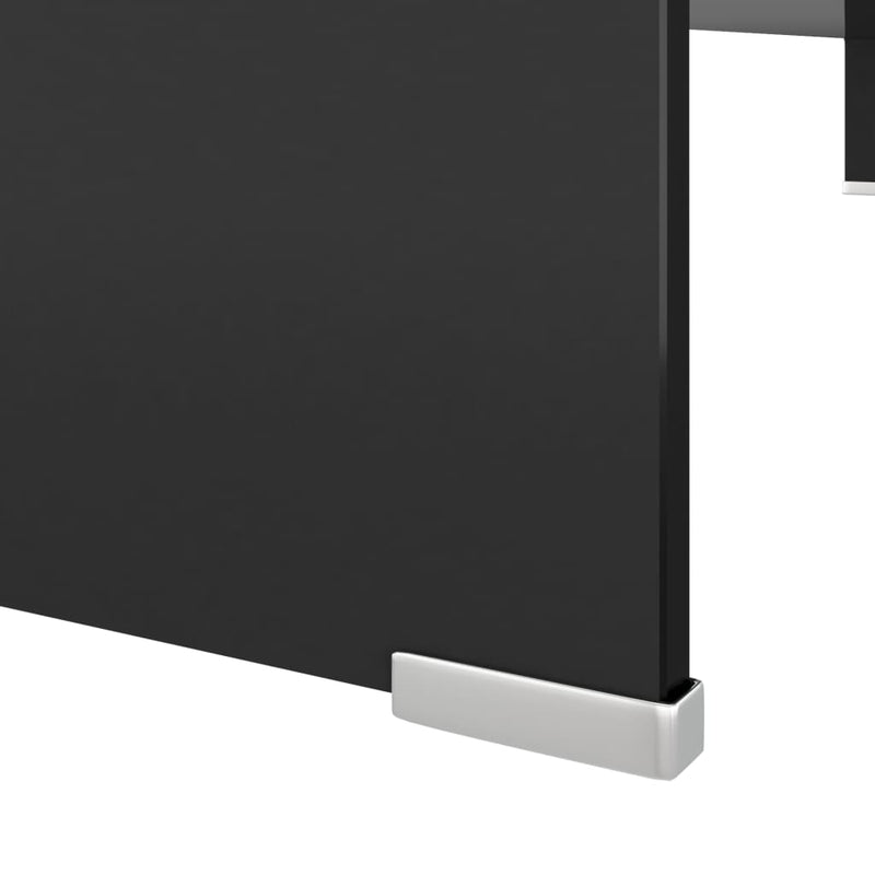 TV Stand/Monitor Riser Glass Black 110x30x13 cm