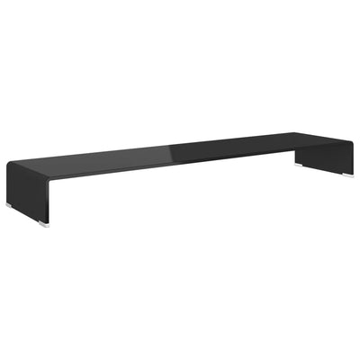 TV Stand/Monitor Riser Glass Black 120x30x13 cm