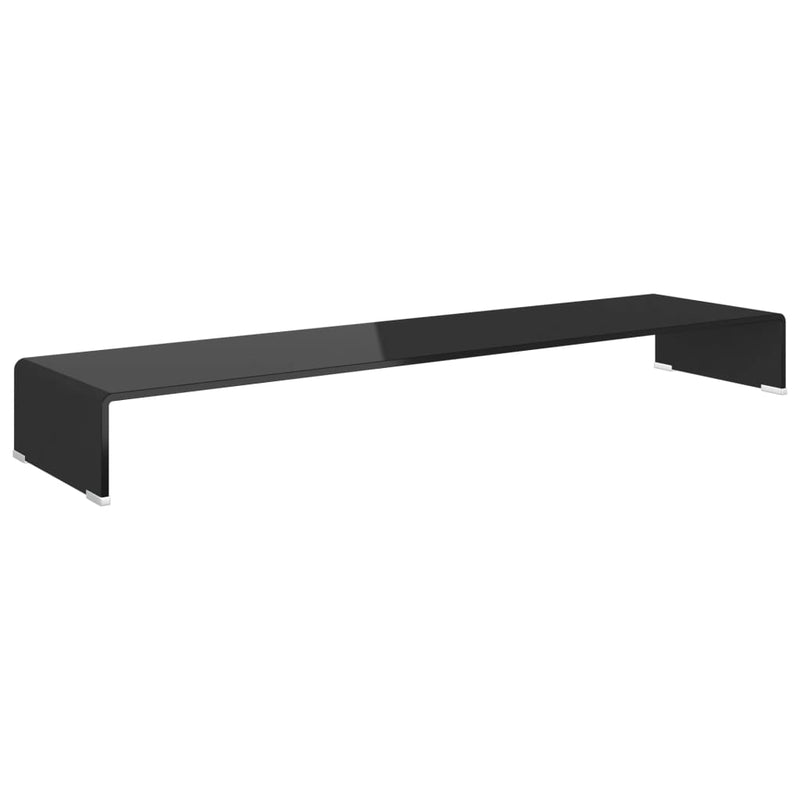 TV Stand/Monitor Riser Glass Black 120x30x13 cm