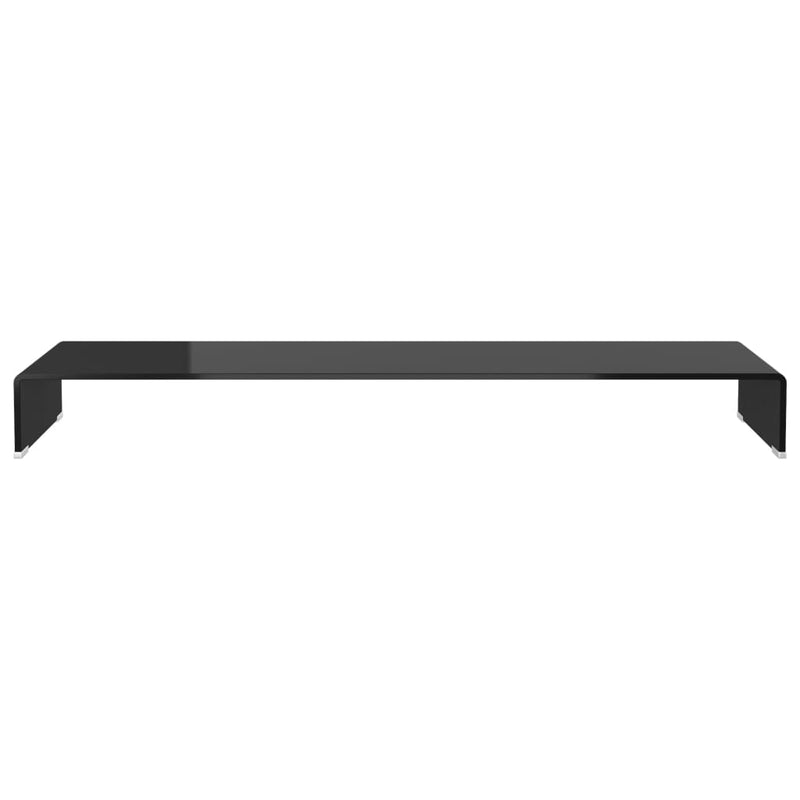 TV Stand/Monitor Riser Glass Black 120x30x13 cm