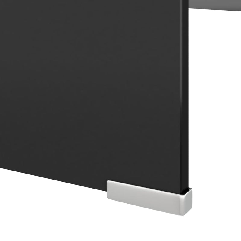 TV Stand/Monitor Riser Glass Black 120x30x13 cm