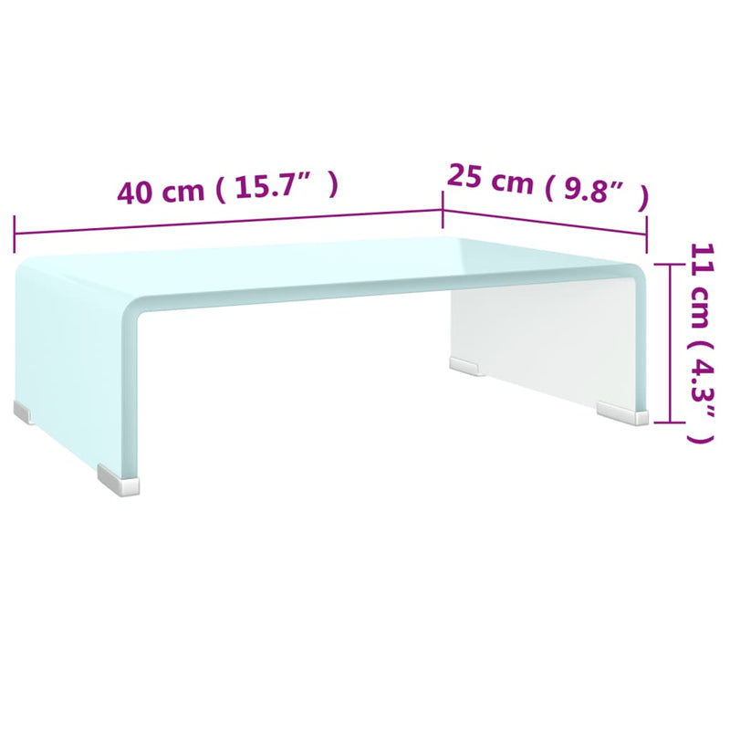 TV Stand/Monitor Riser Glass Green 40x25x11 cm