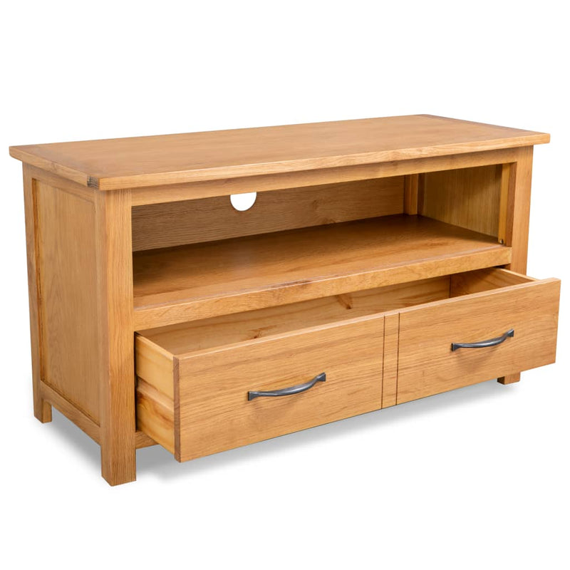 TV Cabinet 90x35x48 cm Solid Oak Wood