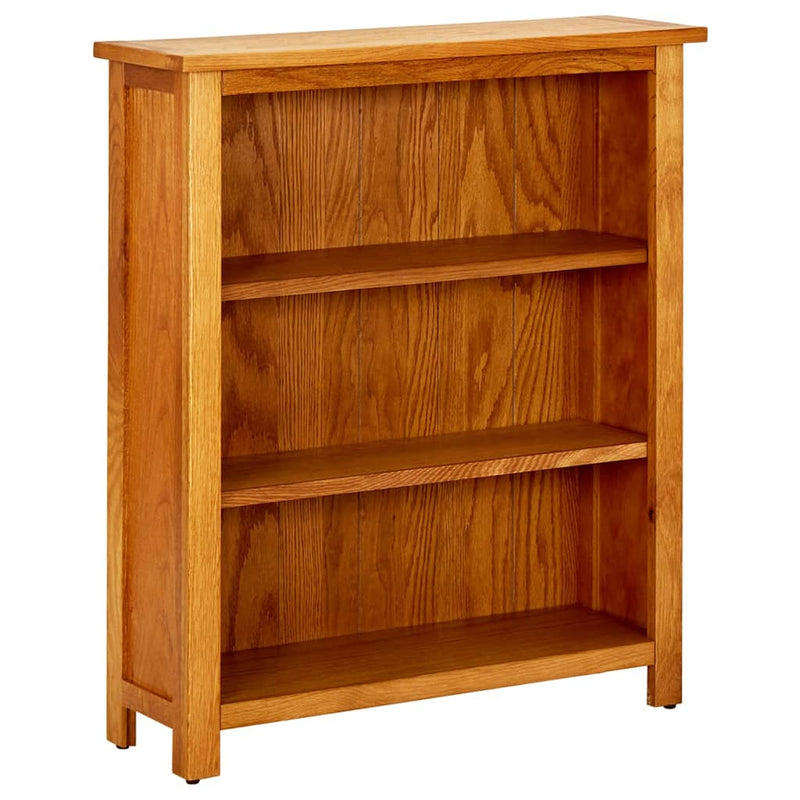 3-Tier Bookcase 70x22.5x82 cm Solid Oak Wood