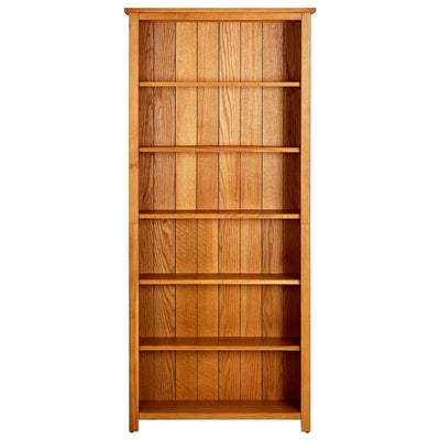 6-Tier Bookcase 80x22.5x180 cm Solid Oak Wood