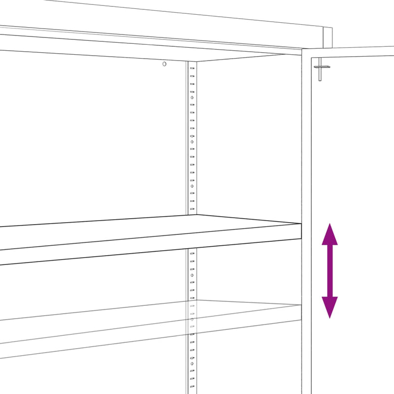 Office Cabinet 90x40x140 cm Steel Grey