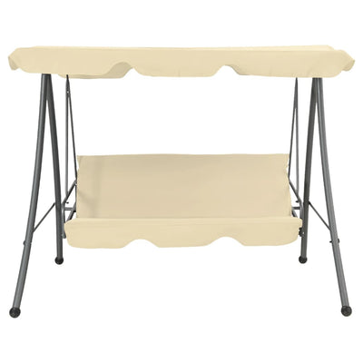 Outdoor Swing Bench with Canopy Sand White