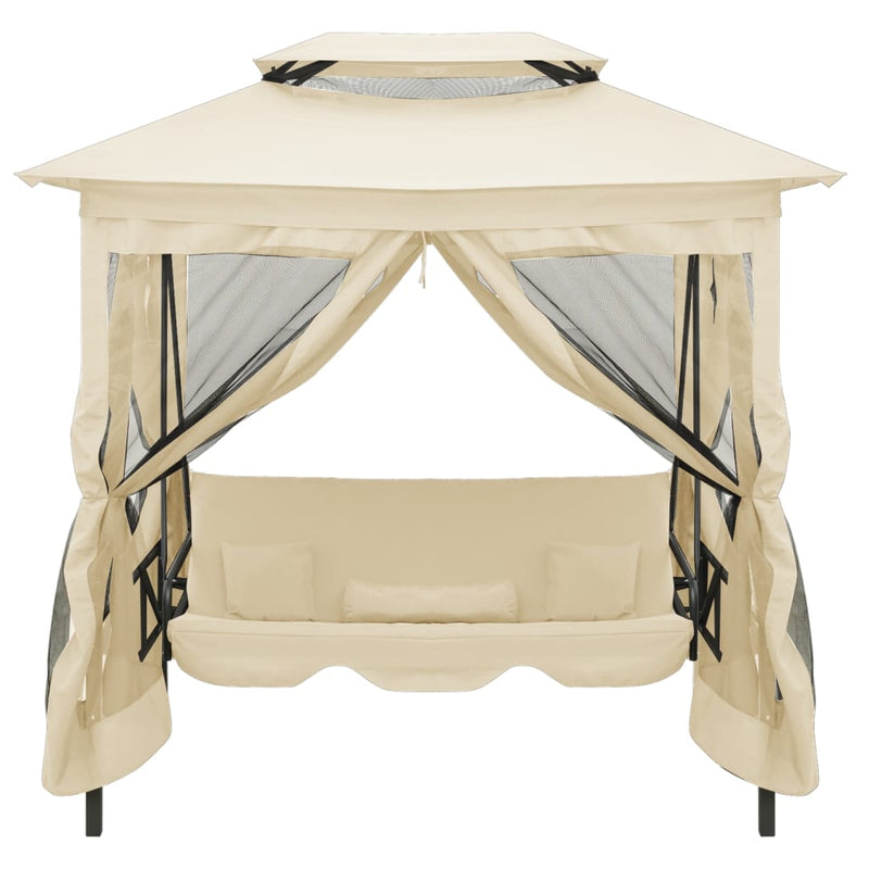 Gazebo Convertible Swing Bench Cream White