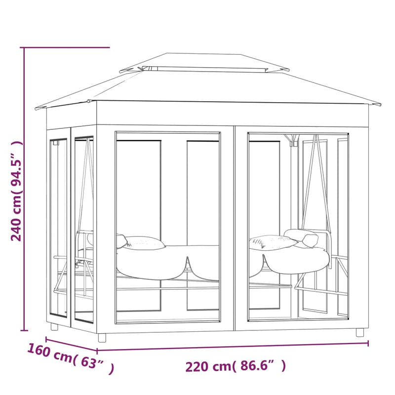 Gazebo Convertible Swing Bench Cream White