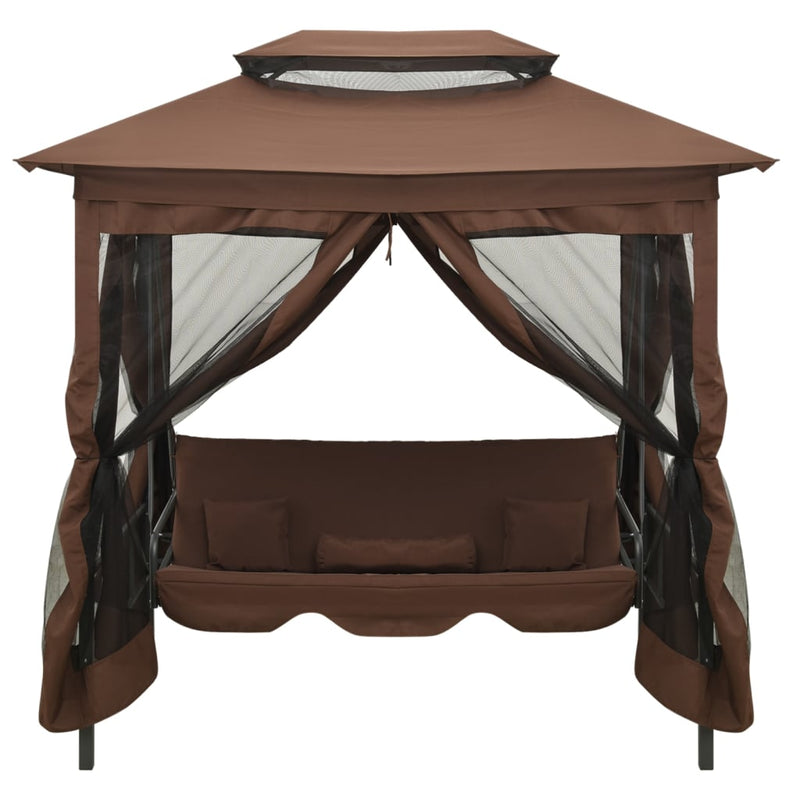 Gazebo Convertible Swing Bench Coffee