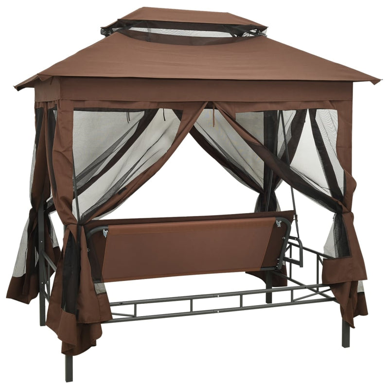 Gazebo Convertible Swing Bench Coffee