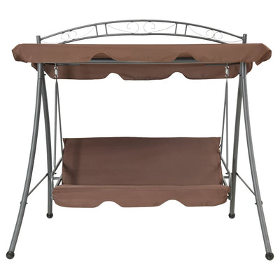 Outdoor Convertible Swing Bench with Canopy Coffee