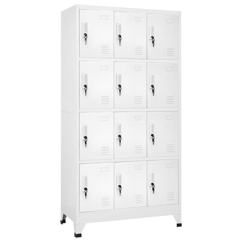 Locker Cabinet with 12 Compartments 90x45x180 cm