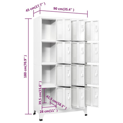 Locker Cabinet with 12 Compartments 90x45x180 cm