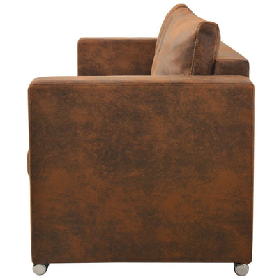 3-Seater Sofa 191x73x82 cm Artificial Suede Leather