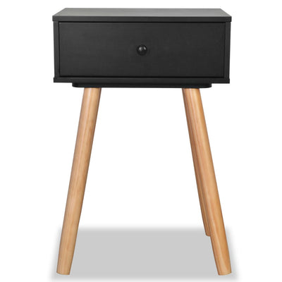 Bedside Tables 2 pcs Solid Pinewood 40x30x61 cm Black