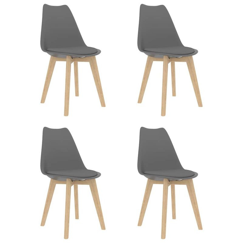 Dining Chairs 4 pcs Grey Plastic